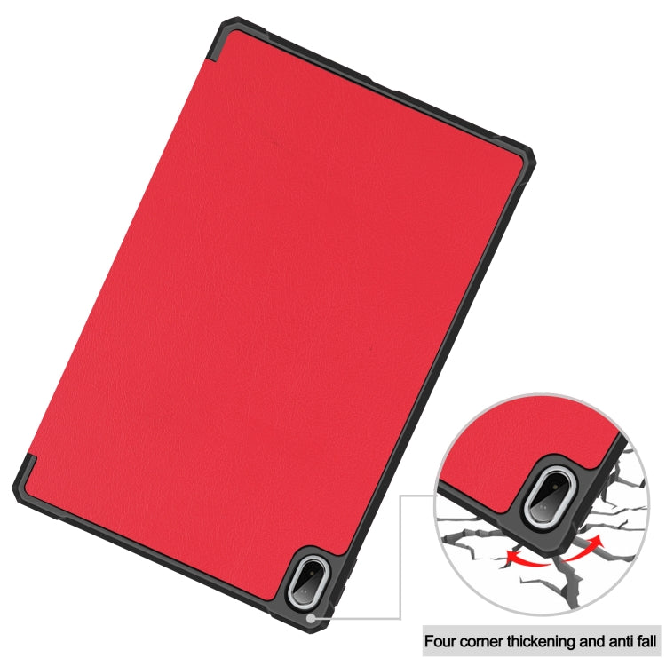 For Lenovo Pad Plus 11 2021 Custer Pattern Pure Color TPU Smart Tablet Holster with Sleep Function & 3-Fold Holder