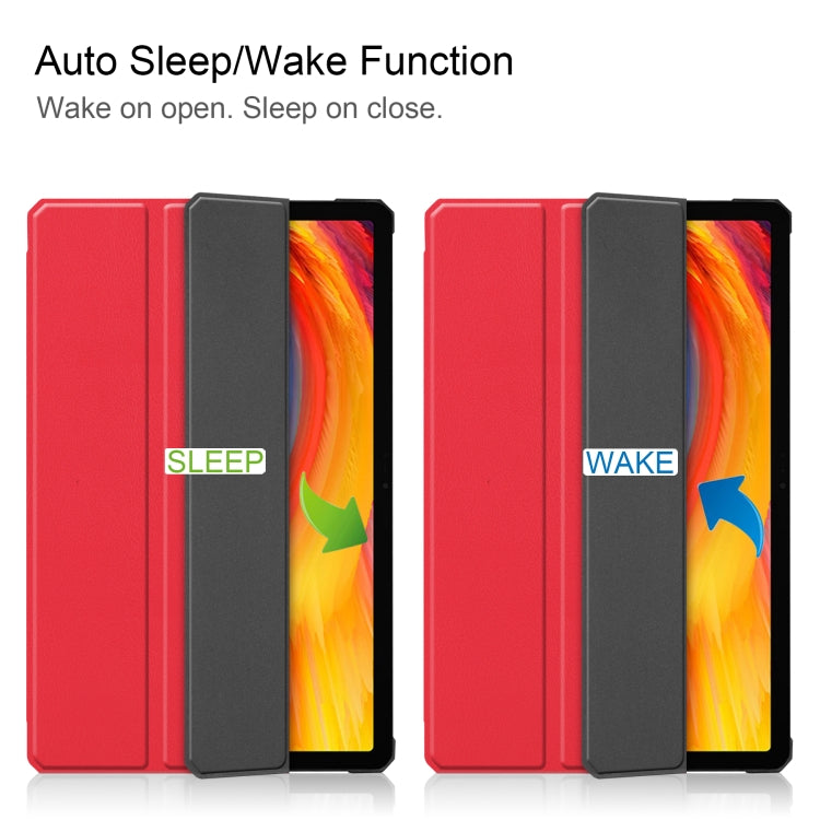 For Lenovo Pad Plus 11 2021 Custer Pattern Pure Color TPU Smart Tablet Holster with Sleep Function & 3-Fold Holder