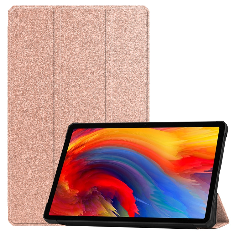 For Lenovo Pad Plus 11 2021 Custer Pattern Pure Color TPU Smart Tablet Holster with Sleep Function & 3-Fold Holder