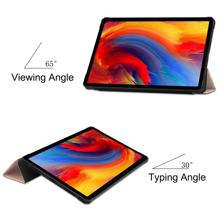 For Lenovo Pad Plus 11 2021 Custer Pattern Pure Color TPU Smart Tablet Holster with Sleep Function & 3-Fold Holder
