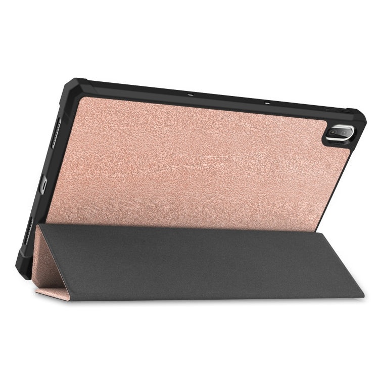 For Lenovo Pad Plus 11 2021 Custer Pattern Pure Color TPU Smart Tablet Holster with Sleep Function & 3-Fold Holder