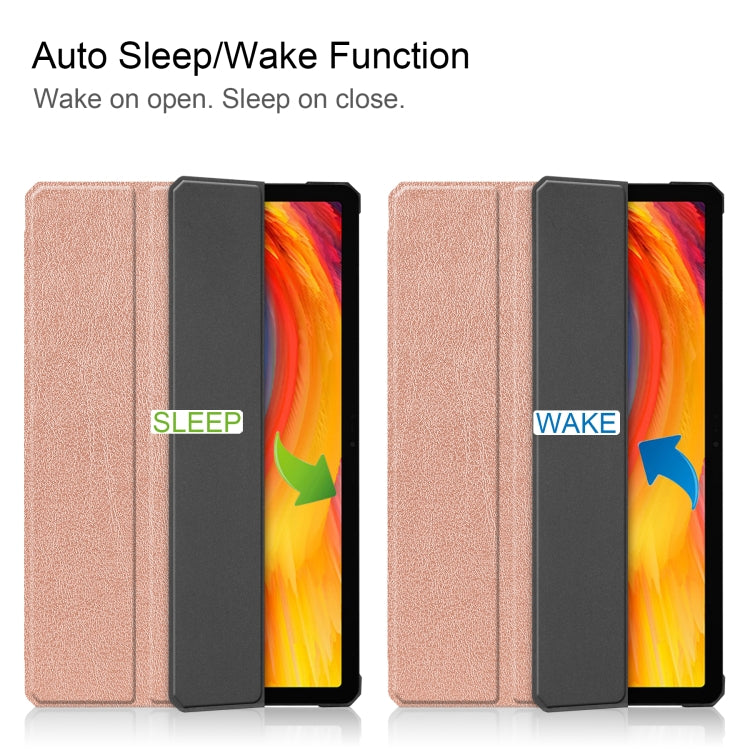 For Lenovo Pad Plus 11 2021 Custer Pattern Pure Color TPU Smart Tablet Holster with Sleep Function & 3-Fold Holder