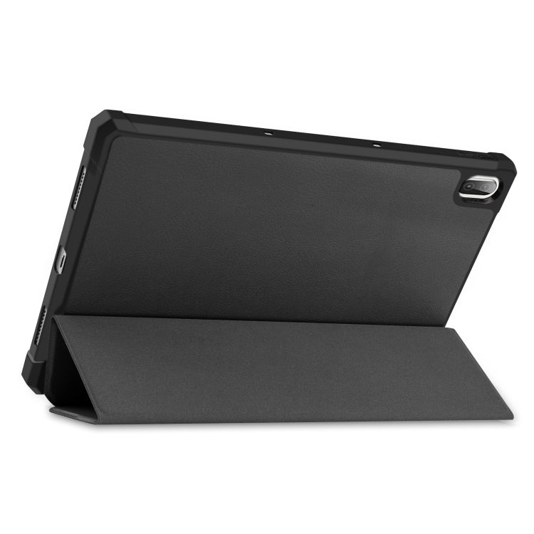 For Lenovo Pad Plus 11 2021 Custer Pattern Pure Color TPU Smart Tablet Holster with Sleep Function & 3-Fold Holder