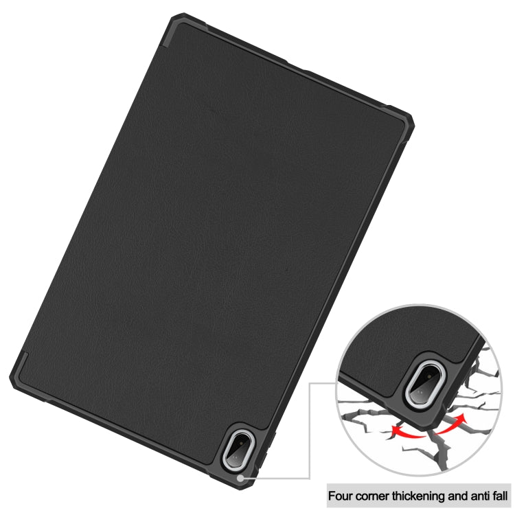 For Lenovo Pad Plus 11 2021 Custer Pattern Pure Color TPU Smart Tablet Holster with Sleep Function & 3-Fold Holder