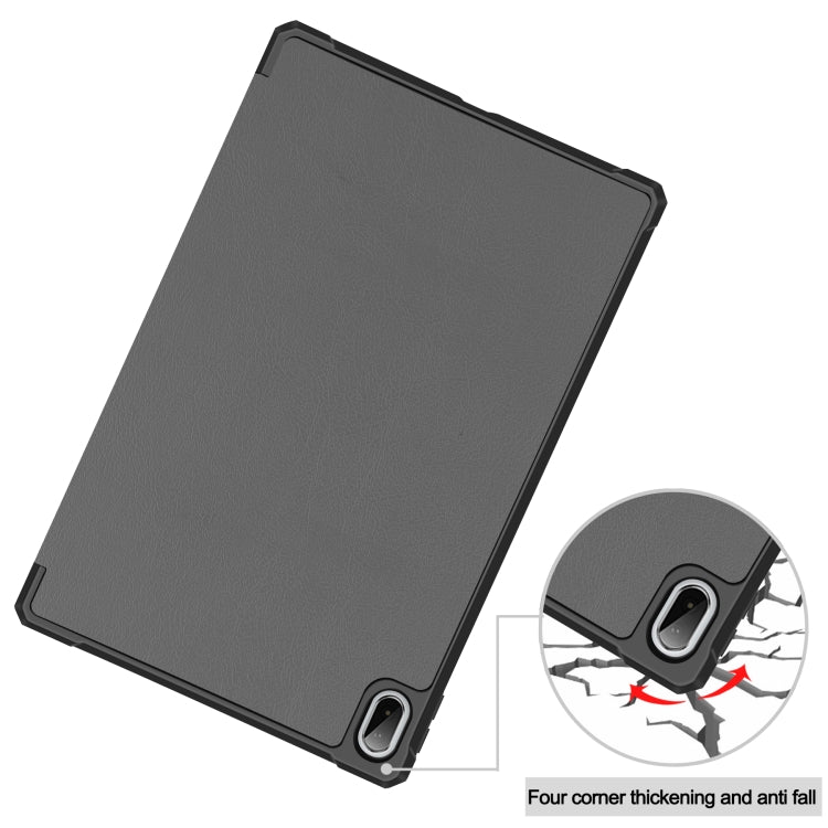 For Lenovo Pad Plus 11 2021 Custer Pattern Pure Color TPU Smart Tablet Holster with Sleep Function & 3-Fold Holder
