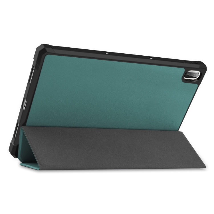 For Lenovo Pad Plus 11 2021 Custer Pattern Pure Color TPU Smart Tablet Holster with Sleep Function & 3-Fold Holder