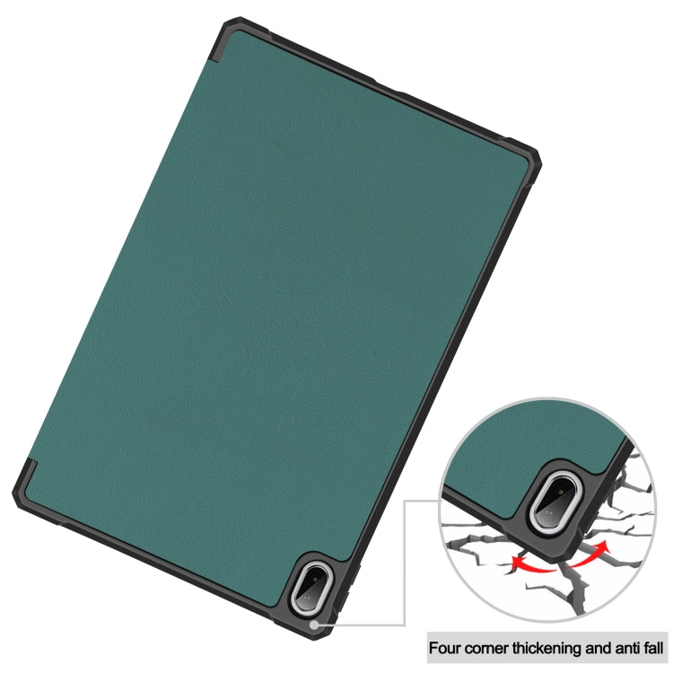 For Lenovo Pad Plus 11 2021 Custer Pattern Pure Color TPU Smart Tablet Holster with Sleep Function & 3-Fold Holder