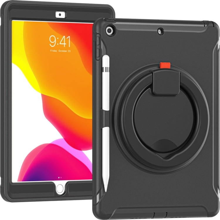 For iPad 10.2 2021 / 2020 / 2019 Shockproof TPU + PC Protective Case with 360 Degree Rotation Foldable Handle Grip Holder & Pen Slot