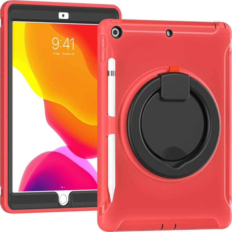 For iPad 10.2 2021 / 2020 / 2019 Shockproof TPU + PC Protective Case with 360 Degree Rotation Foldable Handle Grip Holder & Pen Slot