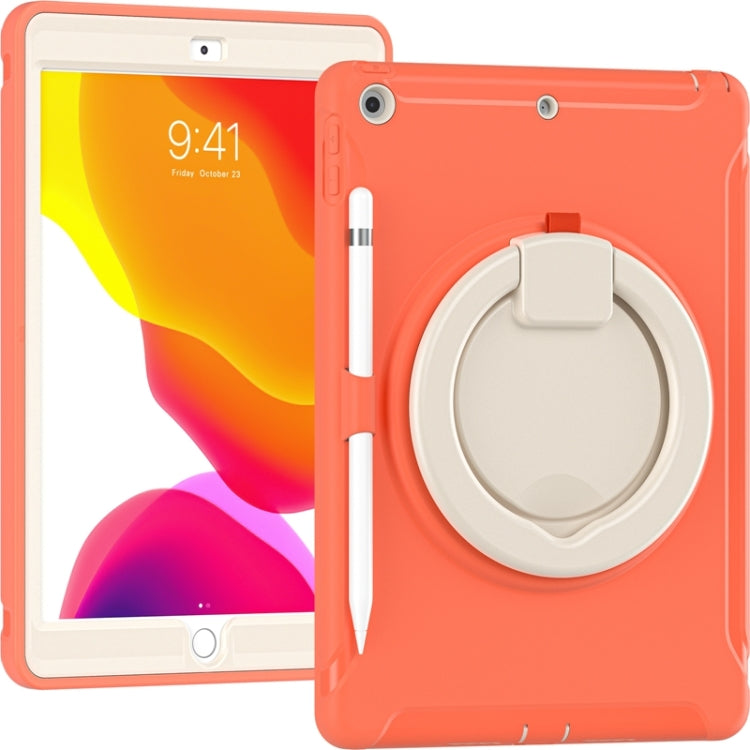 For iPad 10.2 2021 / 2020 / 2019 Shockproof TPU + PC Protective Case with 360 Degree Rotation Foldable Handle Grip Holder & Pen Slot