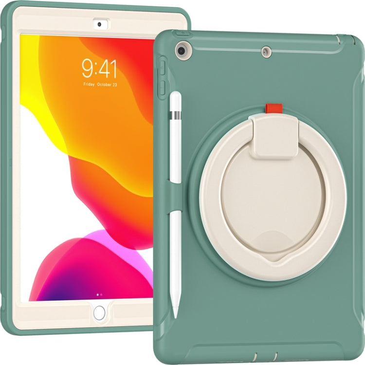 For iPad 10.2 2021 / 2020 / 2019 Shockproof TPU + PC Protective Case with 360 Degree Rotation Foldable Handle Grip Holder & Pen Slot