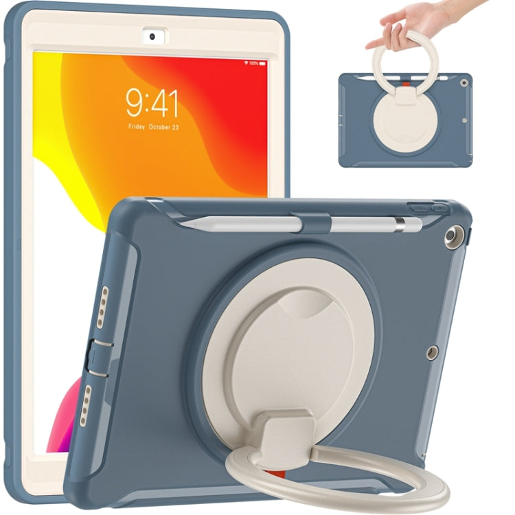 For iPad 10.2 2021 / 2020 / 2019 Shockproof TPU + PC Protective Case with 360 Degree Rotation Foldable Handle Grip Holder & Pen Slot