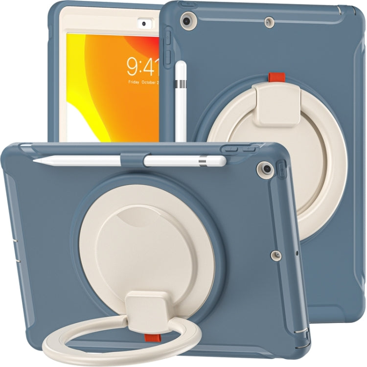 For iPad 10.2 2021 / 2020 / 2019 Shockproof TPU + PC Protective Case with 360 Degree Rotation Foldable Handle Grip Holder & Pen Slot