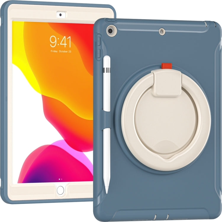 For iPad 10.2 2021 / 2020 / 2019 Shockproof TPU + PC Protective Case with 360 Degree Rotation Foldable Handle Grip Holder & Pen Slot