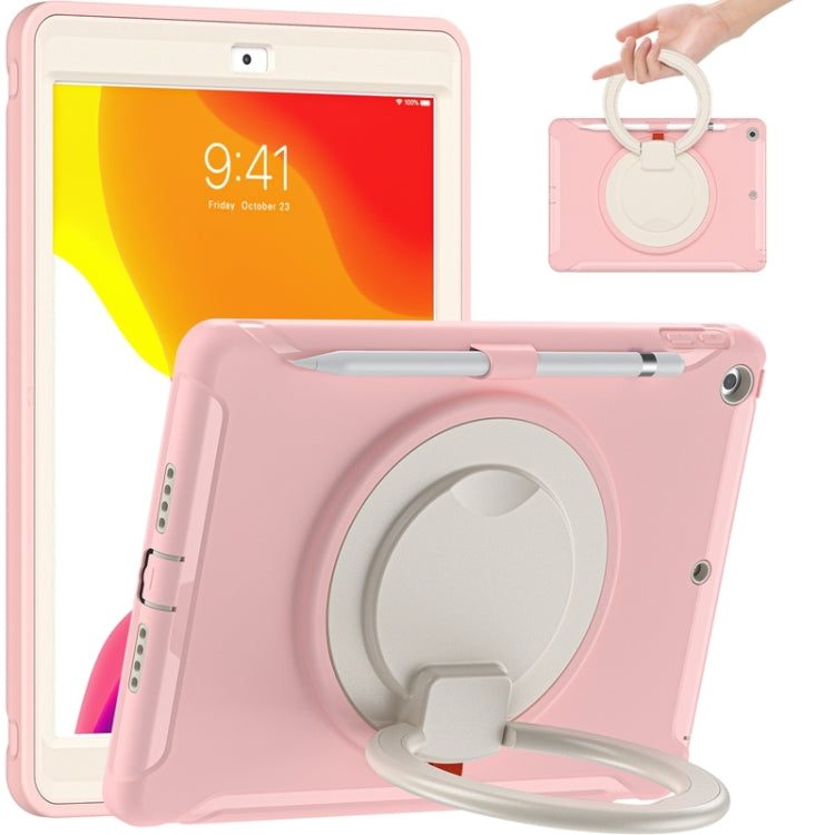 For iPad 10.2 2021 / 2020 / 2019 Shockproof TPU + PC Protective Case with 360 Degree Rotation Foldable Handle Grip Holder & Pen Slot