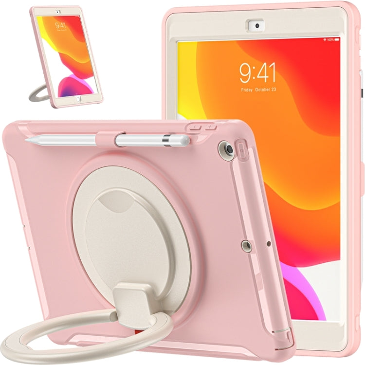 For iPad 10.2 2021 / 2020 / 2019 Shockproof TPU + PC Protective Case with 360 Degree Rotation Foldable Handle Grip Holder & Pen Slot
