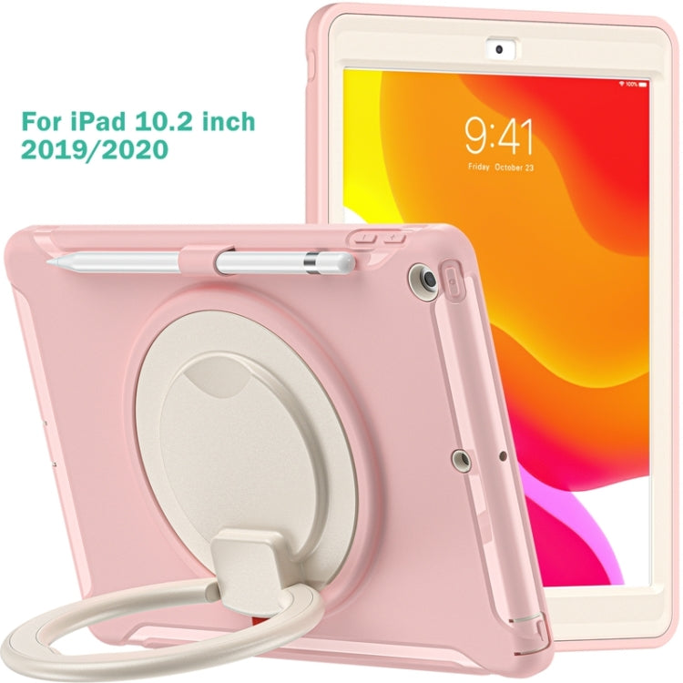 For iPad 10.2 2021 / 2020 / 2019 Shockproof TPU + PC Protective Case with 360 Degree Rotation Foldable Handle Grip Holder & Pen Slot