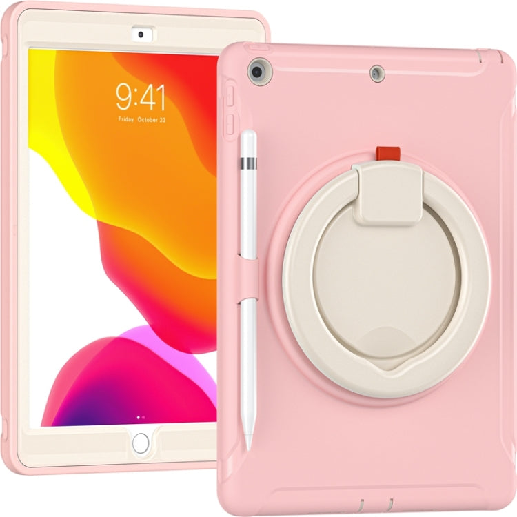 For iPad 10.2 2021 / 2020 / 2019 Shockproof TPU + PC Protective Case with 360 Degree Rotation Foldable Handle Grip Holder & Pen Slot