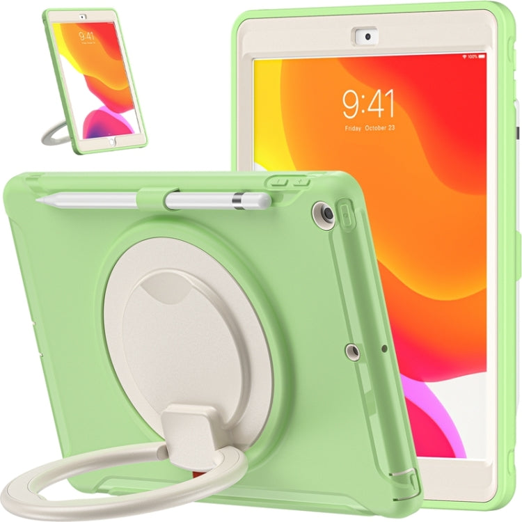 For iPad 10.2 2021 / 2020 / 2019 Shockproof TPU + PC Protective Case with 360 Degree Rotation Foldable Handle Grip Holder & Pen Slot