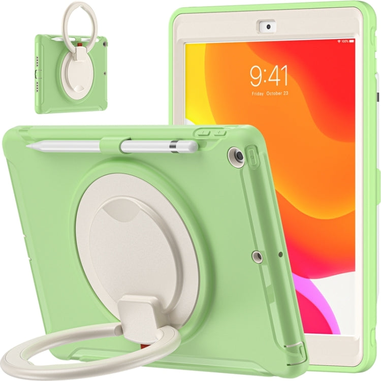 For iPad 10.2 2021 / 2020 / 2019 Shockproof TPU + PC Protective Case with 360 Degree Rotation Foldable Handle Grip Holder & Pen Slot