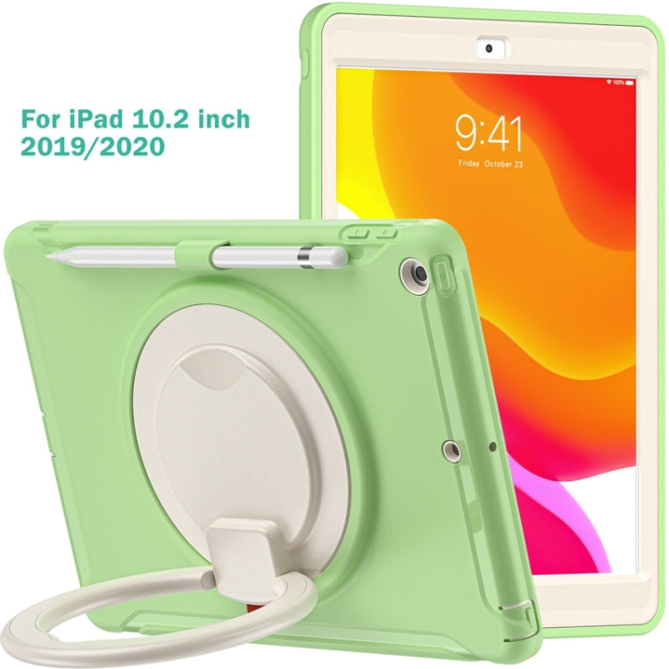 For iPad 10.2 2021 / 2020 / 2019 Shockproof TPU + PC Protective Case with 360 Degree Rotation Foldable Handle Grip Holder & Pen Slot
