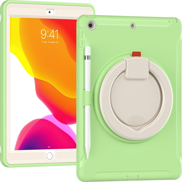For iPad 10.2 2021 / 2020 / 2019 Shockproof TPU + PC Protective Case with 360 Degree Rotation Foldable Handle Grip Holder & Pen Slot