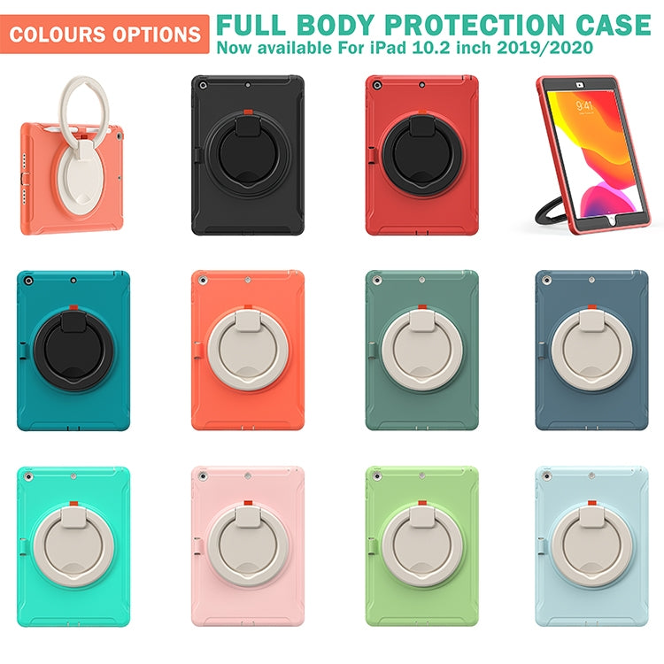 For iPad 10.2 2021 / 2020 / 2019 Shockproof TPU + PC Protective Case with 360 Degree Rotation Foldable Handle Grip Holder & Pen Slot