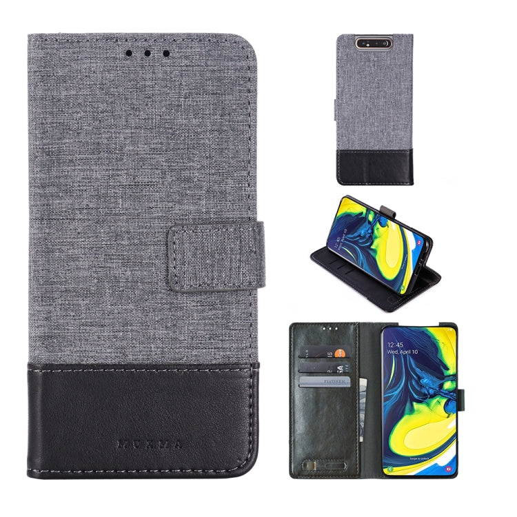 For Galaxy A80 MUXMA MX102 Horizontal Flip Canvas Leather Case with Stand & Card Slot & Wallet Function