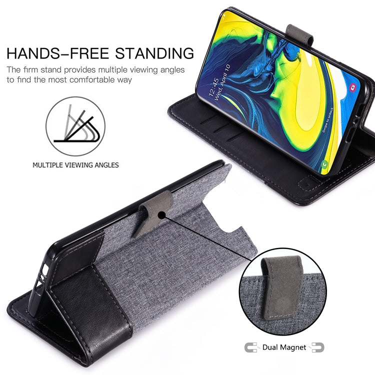 For Galaxy A80 MUXMA MX102 Horizontal Flip Canvas Leather Case with Stand & Card Slot & Wallet Function