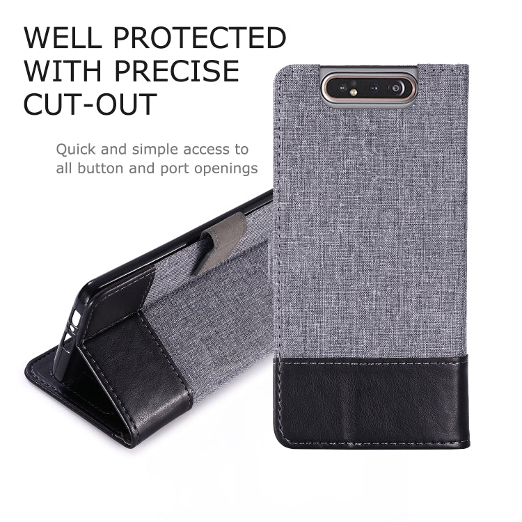 For Galaxy A80 MUXMA MX102 Horizontal Flip Canvas Leather Case with Stand & Card Slot & Wallet Function
