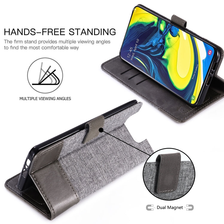 For Galaxy A80 MUXMA MX102 Horizontal Flip Canvas Leather Case with Stand & Card Slot & Wallet Function