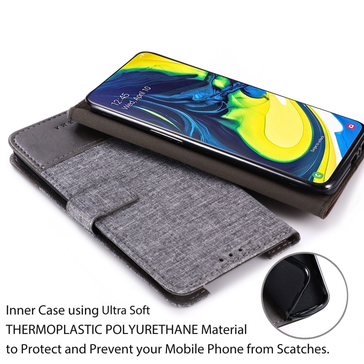 For Galaxy A80 MUXMA MX102 Horizontal Flip Canvas Leather Case with Stand & Card Slot & Wallet Function