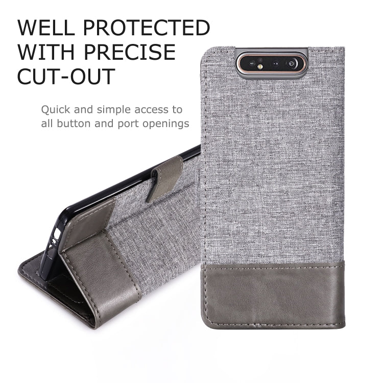 For Galaxy A80 MUXMA MX102 Horizontal Flip Canvas Leather Case with Stand & Card Slot & Wallet Function