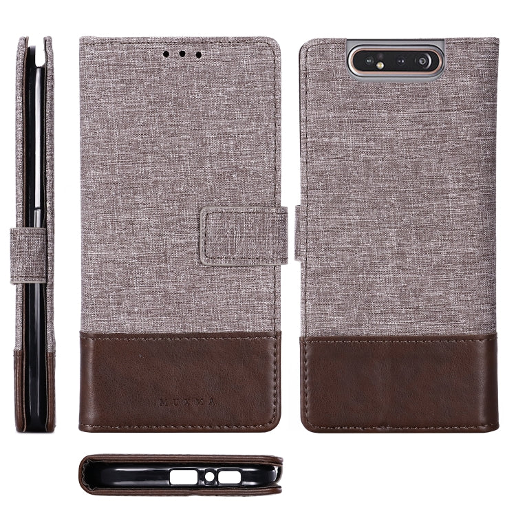 For Galaxy A80 MUXMA MX102 Horizontal Flip Canvas Leather Case with Stand & Card Slot & Wallet Function
