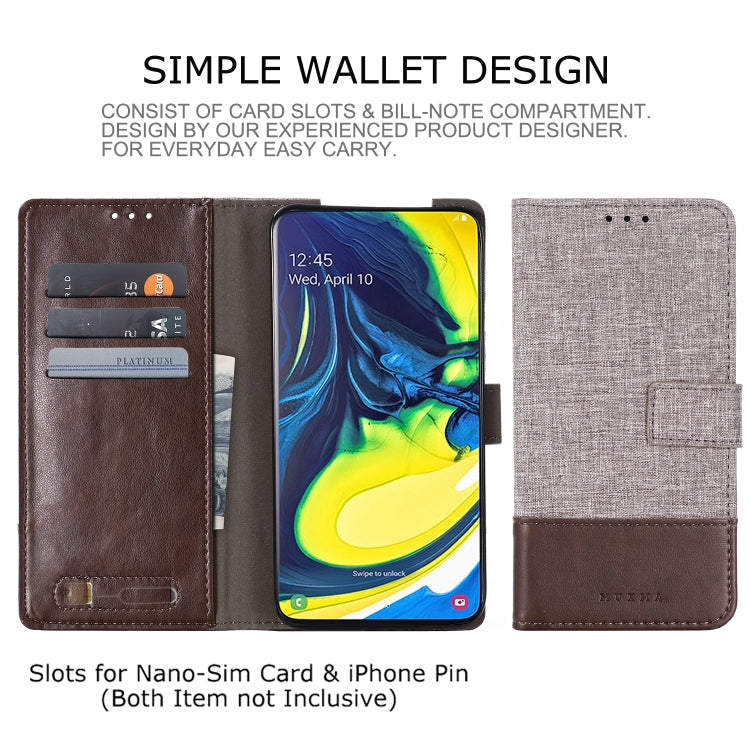 For Galaxy A80 MUXMA MX102 Horizontal Flip Canvas Leather Case with Stand & Card Slot & Wallet Function