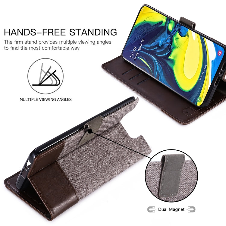 For Galaxy A80 MUXMA MX102 Horizontal Flip Canvas Leather Case with Stand & Card Slot & Wallet Function