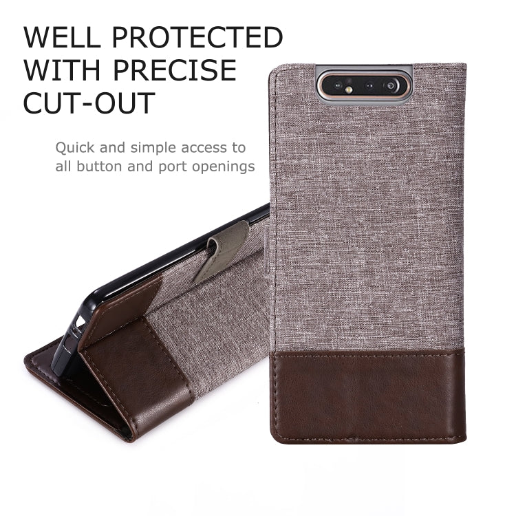 For Galaxy A80 MUXMA MX102 Horizontal Flip Canvas Leather Case with Stand & Card Slot & Wallet Function