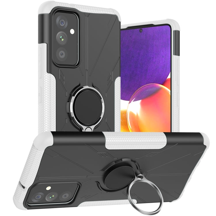 For Samsung Galaxy A82 5G Machine Armor Bear Shockproof PC + TPU Protective Case with Ring Holder