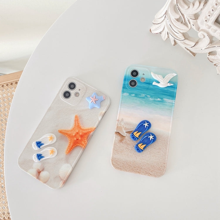 For iPhone 12 Pro Max Summer Beach Pattern Full Coverage Shockproof Protective Case