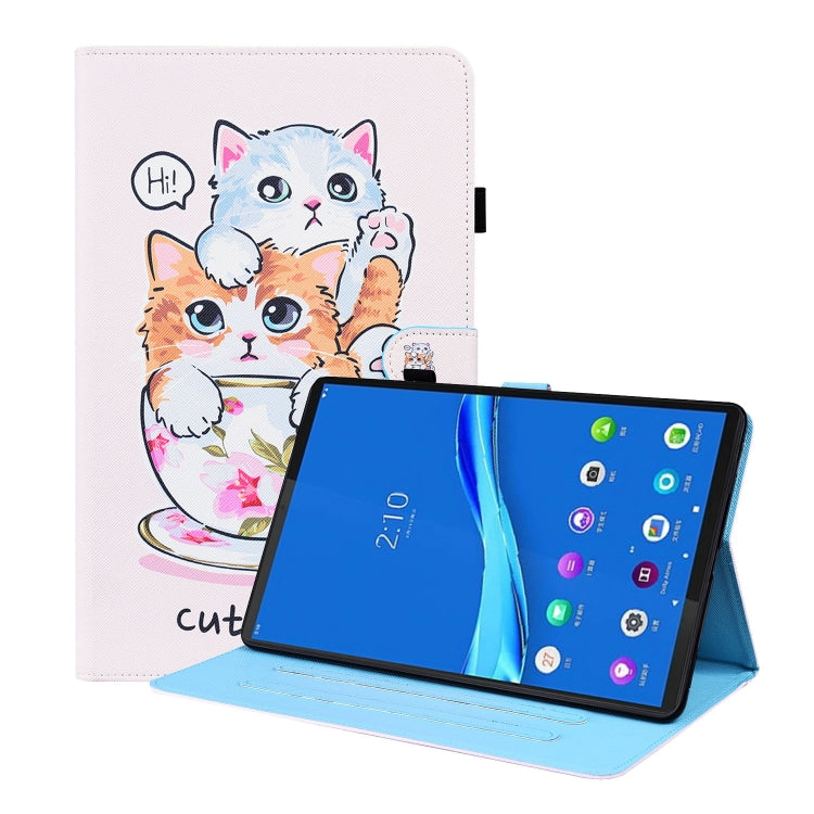 For Lenovo M10 Plus TB-X606F Animal Pattern Horizontal Flip Leather Case with Holder & Card Slots & Photo Frame