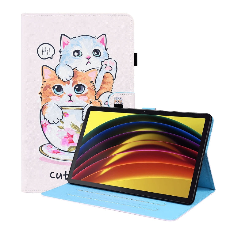For Lenovo Tab P11 TB-J606F Animal Pattern Horizontal Flip Leather Case with Holder & Card Slots & Photo Frame