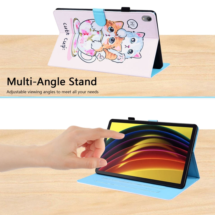 For Lenovo Tab P11 TB-J606F Animal Pattern Horizontal Flip Leather Case with Holder & Card Slots & Photo Frame