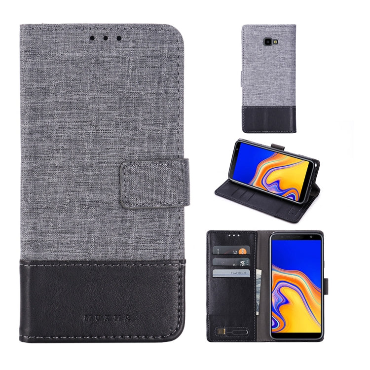 For Galaxy J4 Plus MUXMA MX102 Horizontal Flip Canvas Leather Case with Stand & Card Slot & Wallet Function