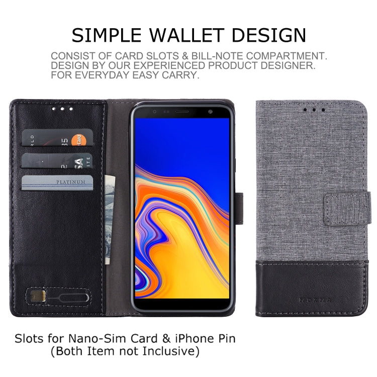 For Galaxy J4 Plus MUXMA MX102 Horizontal Flip Canvas Leather Case with Stand & Card Slot & Wallet Function