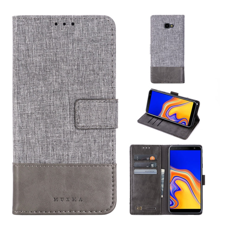 For Galaxy J4 Plus MUXMA MX102 Horizontal Flip Canvas Leather Case with Stand & Card Slot & Wallet Function