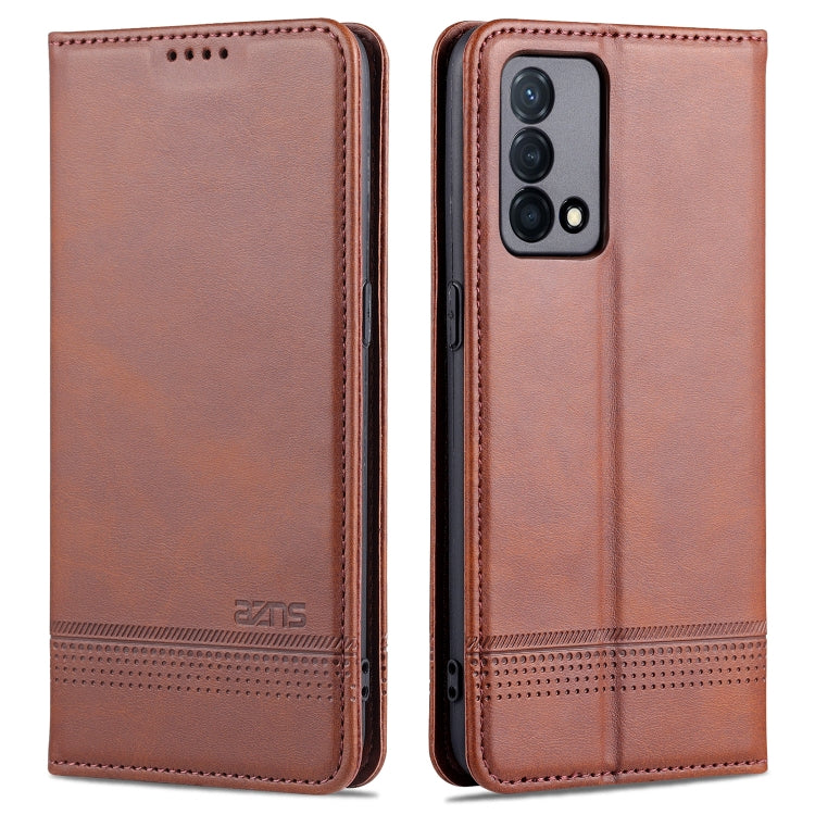 For OPPO K9 5G AZNS Magnetic Calf Texture Horizontal Flip Leather Case with Card Slots & Holder & Wallet