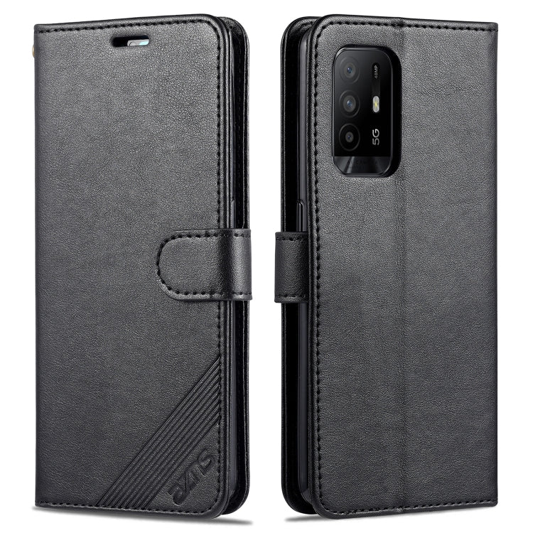 For OPPO A94 5G / Reno5Z 5G / F19 Pro+ 5G AZNS Sheepskin Texture Horizontal Flip Leather Case with Holder & Card Slots & Wallet