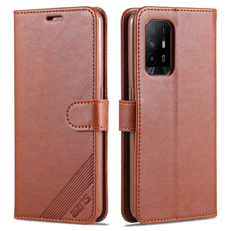 For OPPO A94 5G / Reno5Z 5G / F19 Pro+ 5G AZNS Sheepskin Texture Horizontal Flip Leather Case with Holder & Card Slots & Wallet
