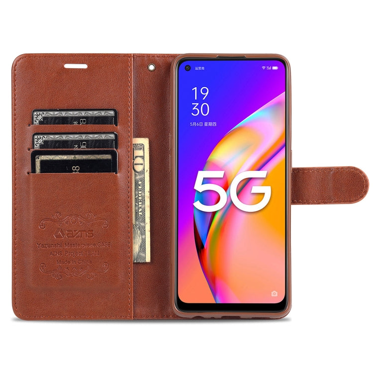 For OPPO A94 5G / Reno5Z 5G / F19 Pro+ 5G AZNS Sheepskin Texture Horizontal Flip Leather Case with Holder & Card Slots & Wallet