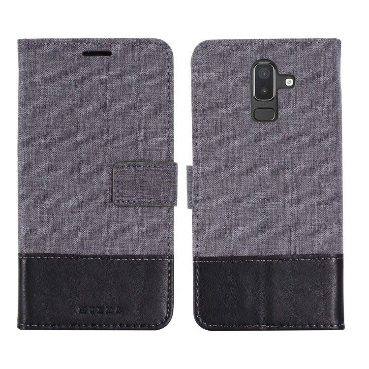 For Galaxy J8 (2018) MUXMA MX102 Horizontal Flip Canvas Leather Case with Stand & Card Slot & Wallet Function